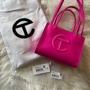 Excellent Authentic Telfar Small Azalea Barbie Pink Tote Crossbody Bag